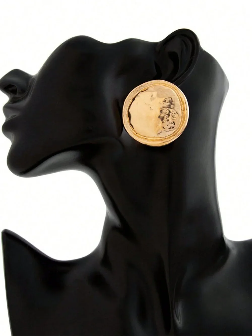 Gold Elegant Women's Asymmetrical Round Earrings